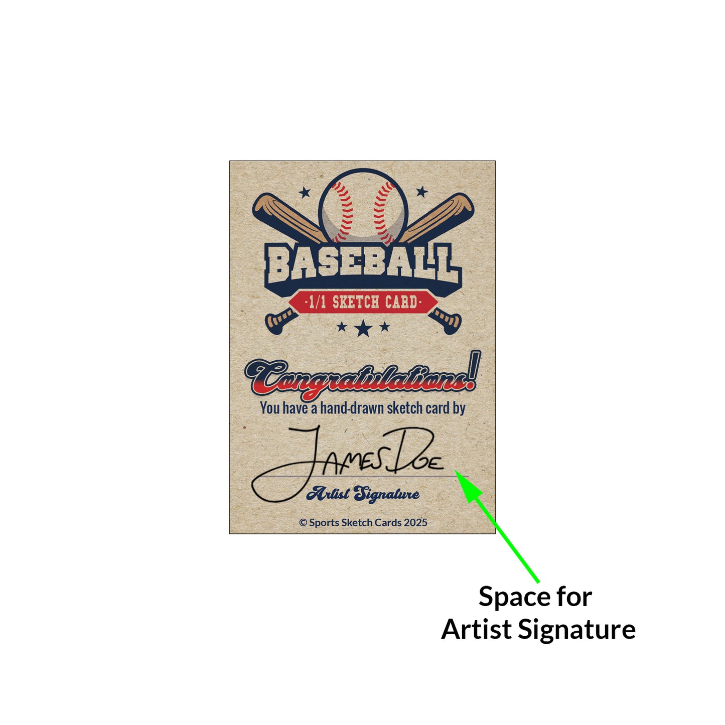Comic Artist Sketch Cards - Baseball Sketch Cards - 2.5"x 3.5" - 32pt - 5 Packs - 25 Sketch Cards