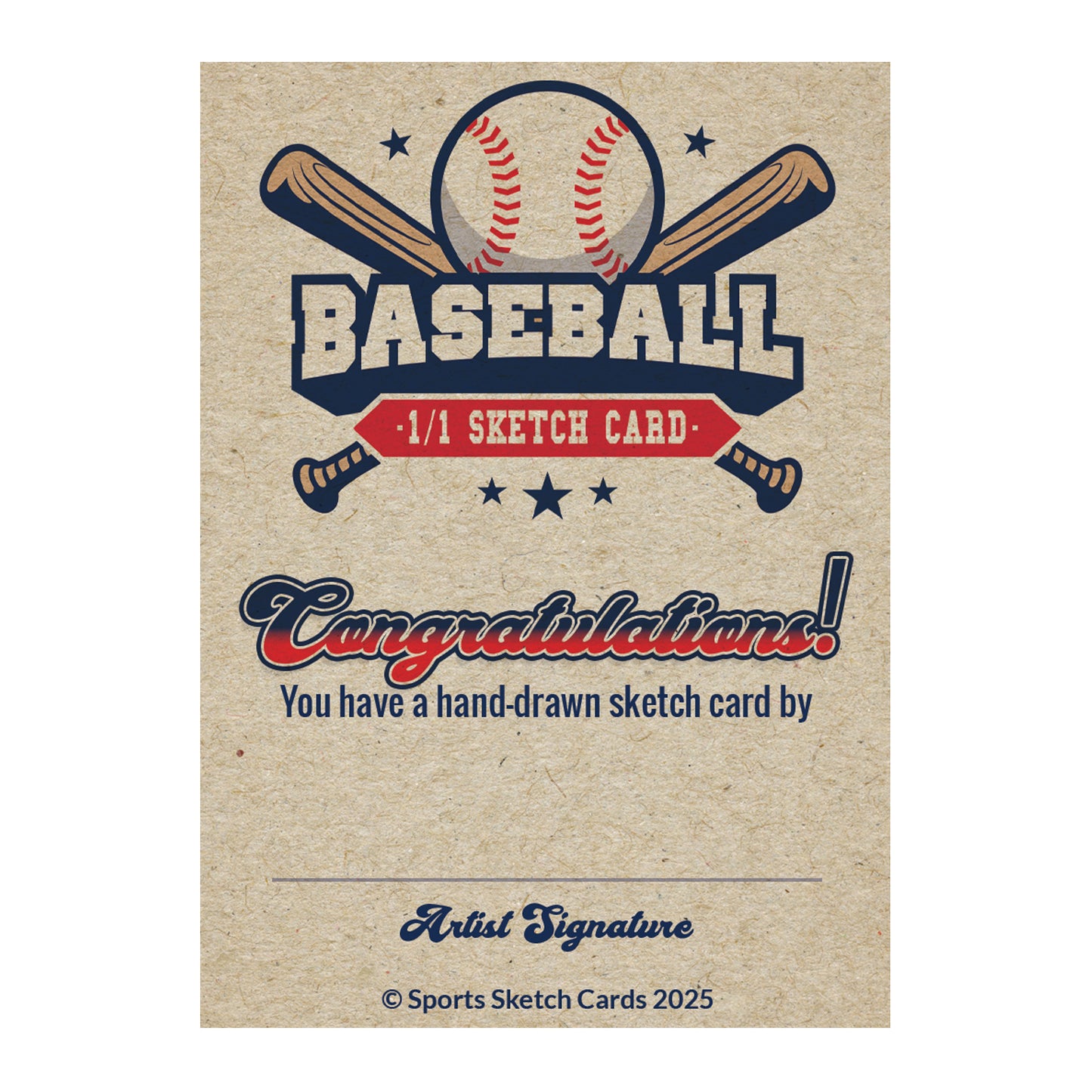 Comic Artist Sketch Cards - Baseball Sketch Cards - 2.5"x 3.5" - 32pt - 5 Packs - 25 Sketch Cards