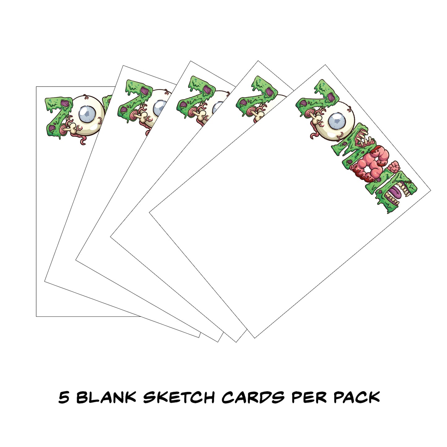 Comic Artist Sketch Cards - Zombie Sketch Cards - Blank Art Trading Cards - 2.5"x 3.5" - 32pt - 5 Packs - 25 Sketch Cards