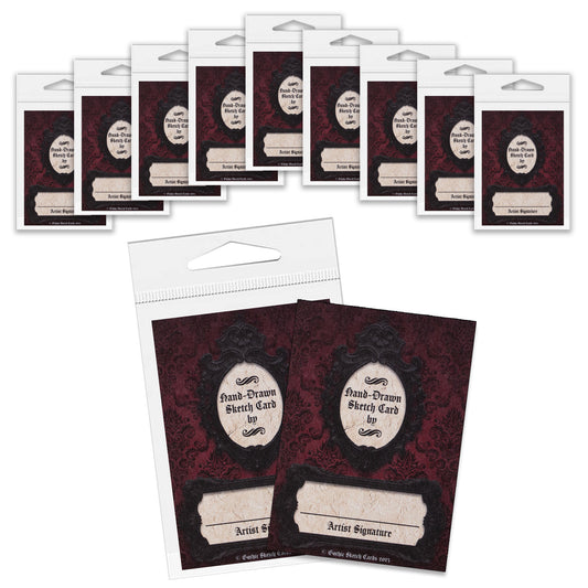 Comic Artist Sketch Cards - Gothic Sketch Blank Art Trading Cards - 2.5"x 3.5" - 32pt - 10 Packs - 50 Sketch Cards