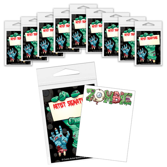 Comic Artist Sketch Cards - Zombie Sketch Cards - Blank Art Trading Cards - 2.5"x 3.5" - 32pt - 10 Packs - 50 Sketch Cards