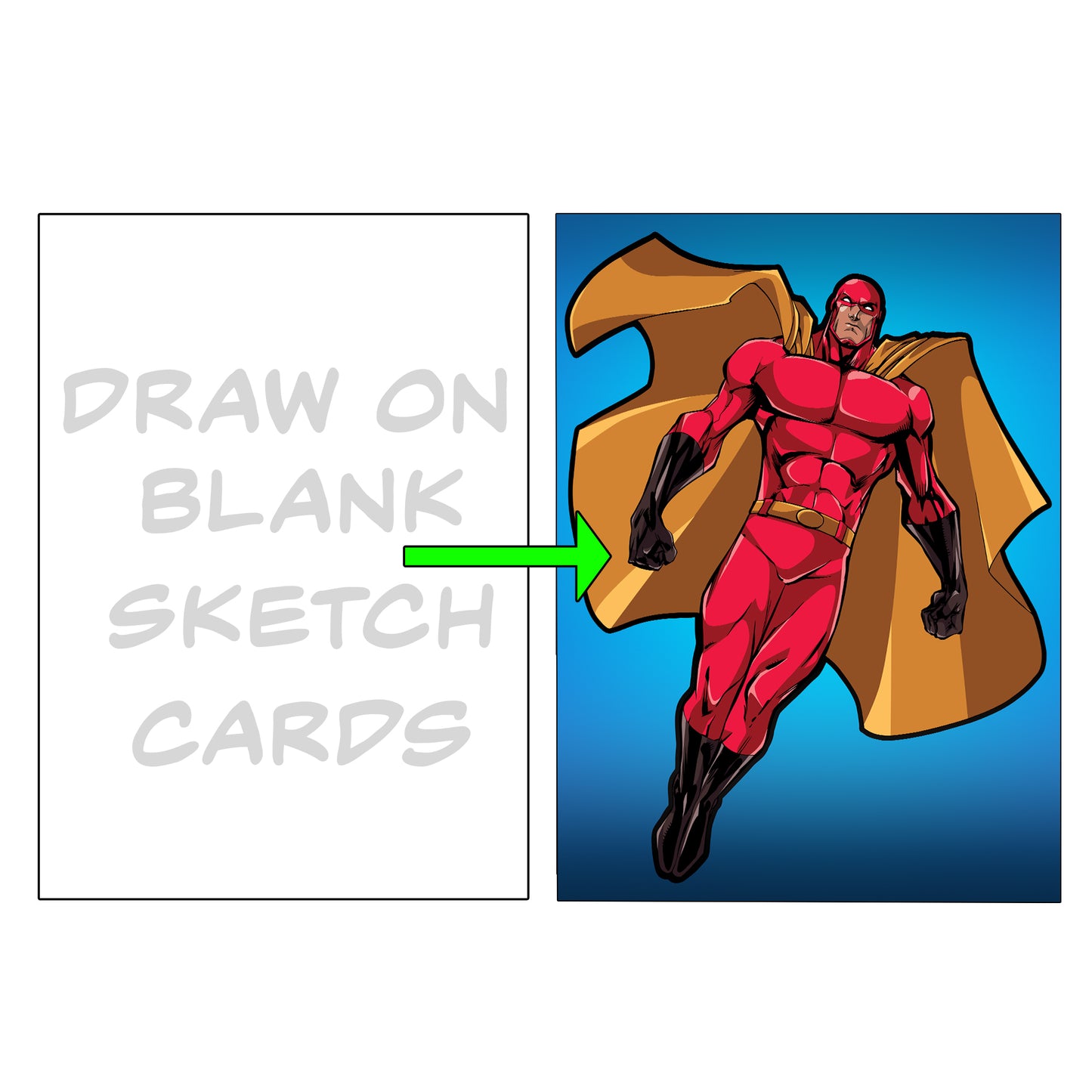 Comic Artist Sketch Cards - Blank Art Trading Cards - 2.5"x 3.5" - 32pt Thick - 1 Pack - 5 Cards