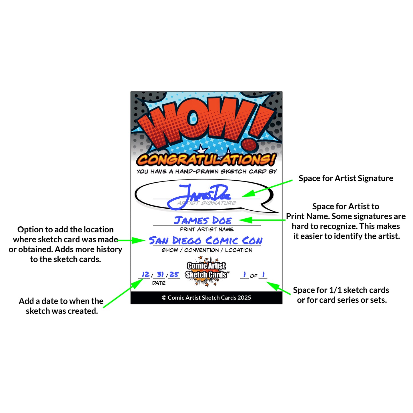 Comic Artist Sketch Cards - Blank Art Trading Cards - 2.5"x 3.5" - 32pt Thick - 1 Pack - 5 Cards