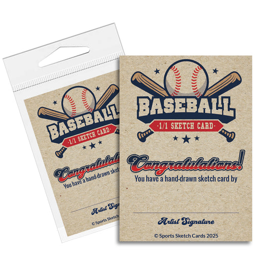 Comic Artist Sketch Cards - Baseball Sketch Cards - 2.5"x 3.5" - 32pt - 5 Sketch Cards