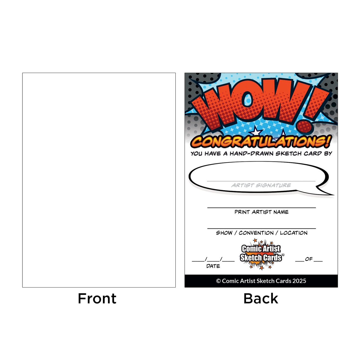 Comic Artist Sketch Cards - Blank Art Trading Cards - 2.5"x 3.5" - 32pt Thick - 1 Pack - 5 Cards