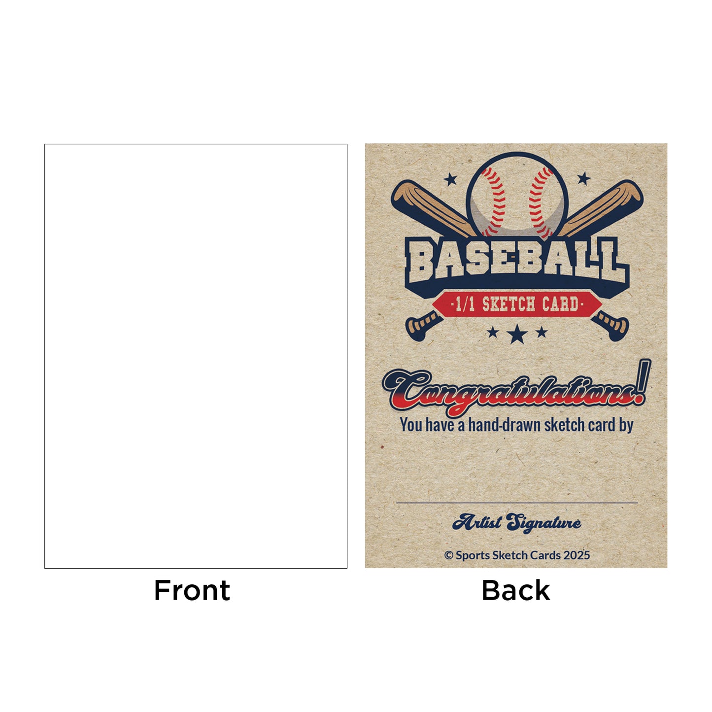 Comic Artist Sketch Cards - Baseball Sketch Cards - 2.5"x 3.5" - 32pt - 10 Packs - 50 Sketch Cards