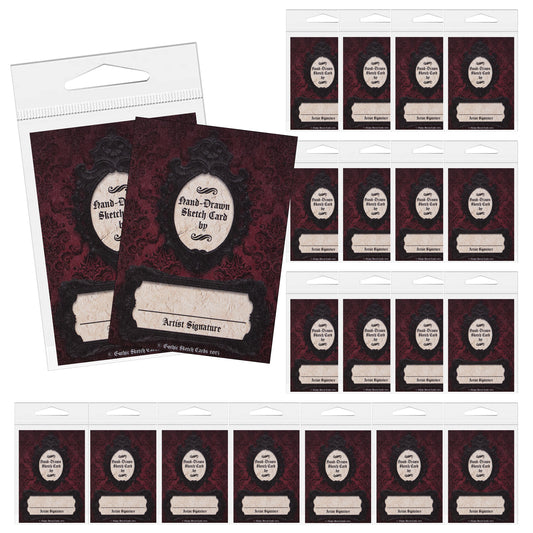 Comic Artist Sketch Cards - Gothic Sketch Blank Art Trading Cards - 2.5"x 3.5" - 32pt - 20 Packs - 100 Sketch Cards