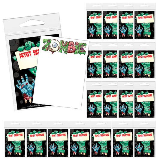 Comic Artist Sketch Cards - Zombie Sketch Cards - Blank Art Trading Cards - 2.5"x 3.5" - 32pt - 20 Packs - 100 Sketch Cards